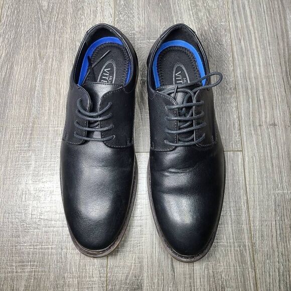 Hugo Vitellini mens Plain black dress shoes size 9 - Picture 1 of 7